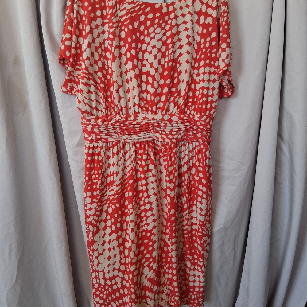 Chic Orange and Tan Abstract Dress